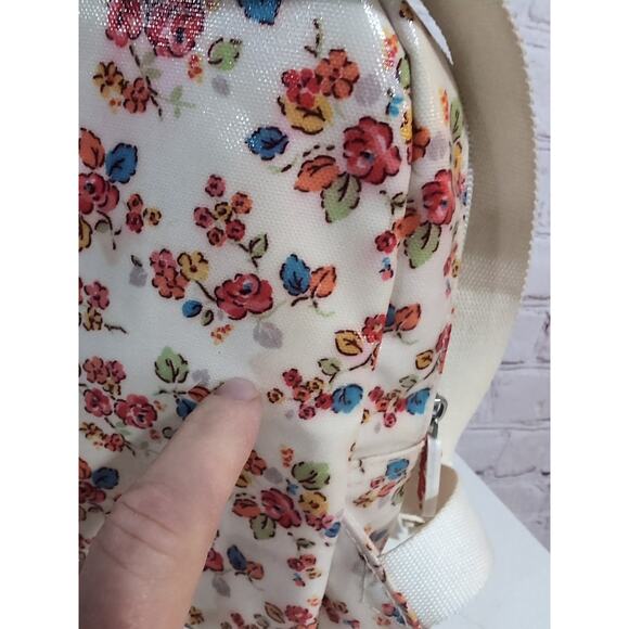 Cath Kidston Kids Mini Backpack Floral Oilcloth PVC Coated Rucksack Cream Flower - Picture 8 of 13